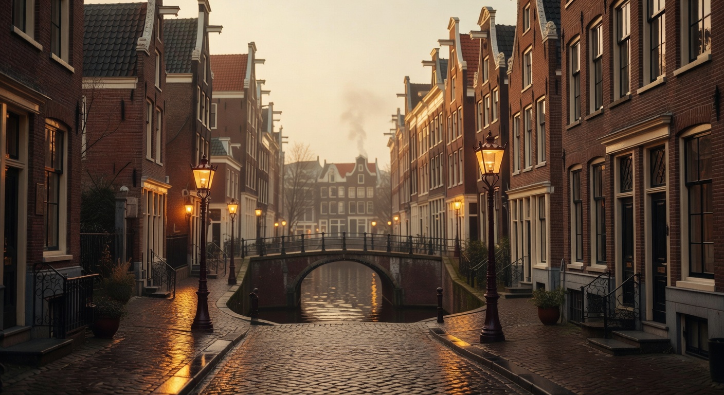 warm cinematic urban / travel light, no people in foreground, no text overlay