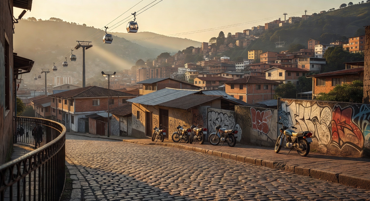 warm cinematic urban / travel light, no people in foreground, no text overlay