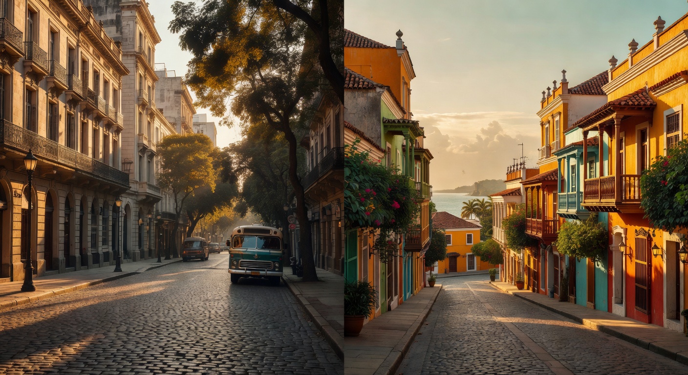 warm cinematic urban / travel light, no people in foreground, no text overlay