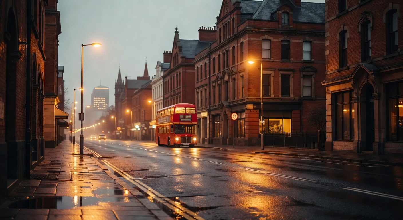 warm cinematic urban / travel light, no people in foreground, no text overlay