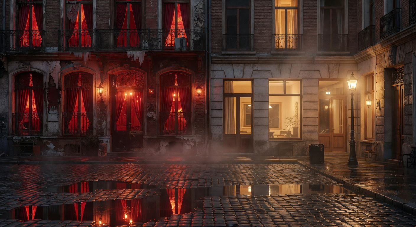 warm cinematic urban / travel light, no people in foreground, no text overlay
