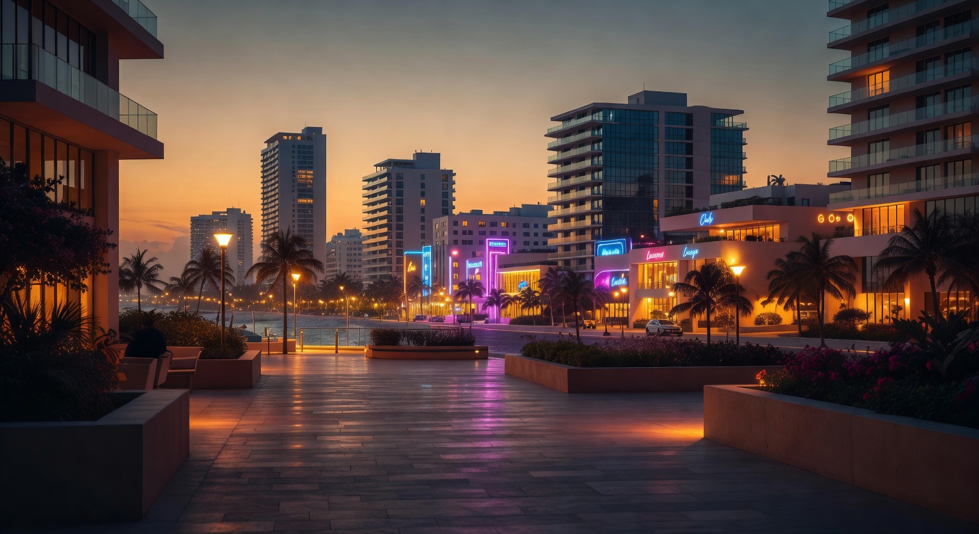 warm cinematic urban / travel light, no people in foreground, no text overlay