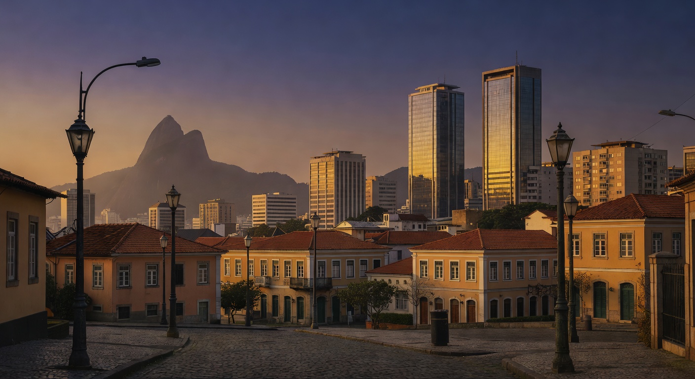 warm cinematic urban / travel light, no people in foreground, no text overlay