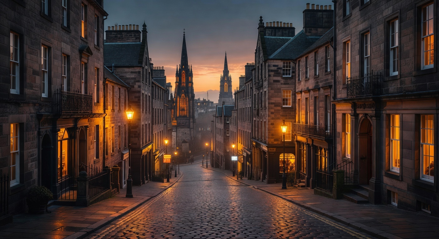 warm cinematic urban / travel light, no people in foreground, no text overlay
