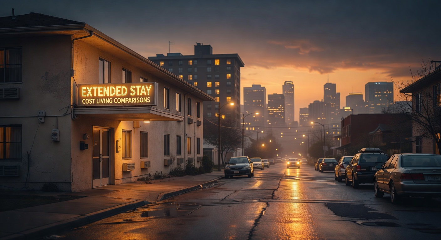 warm cinematic urban / travel light, no people in foreground, no text overlay
