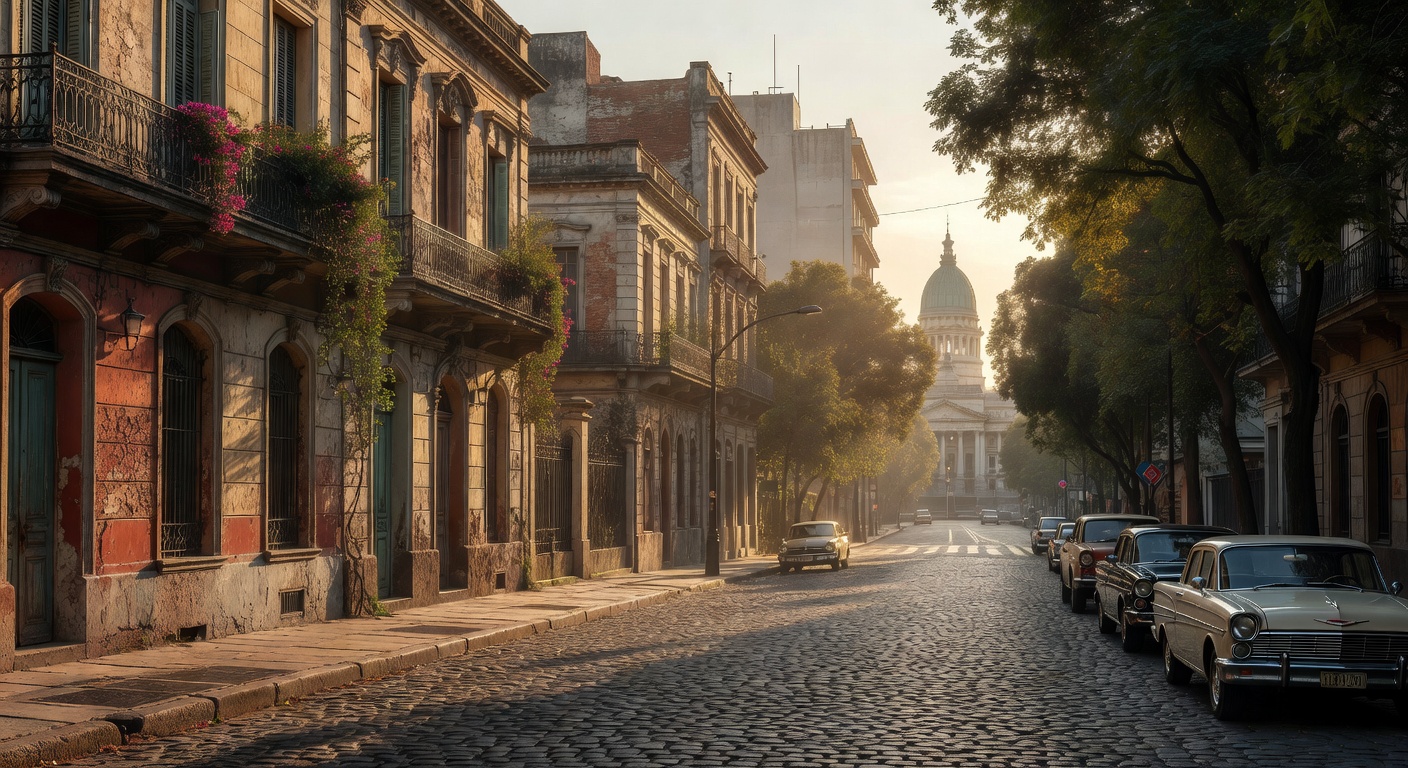 warm cinematic urban / travel light, no people in foreground, no text overlay