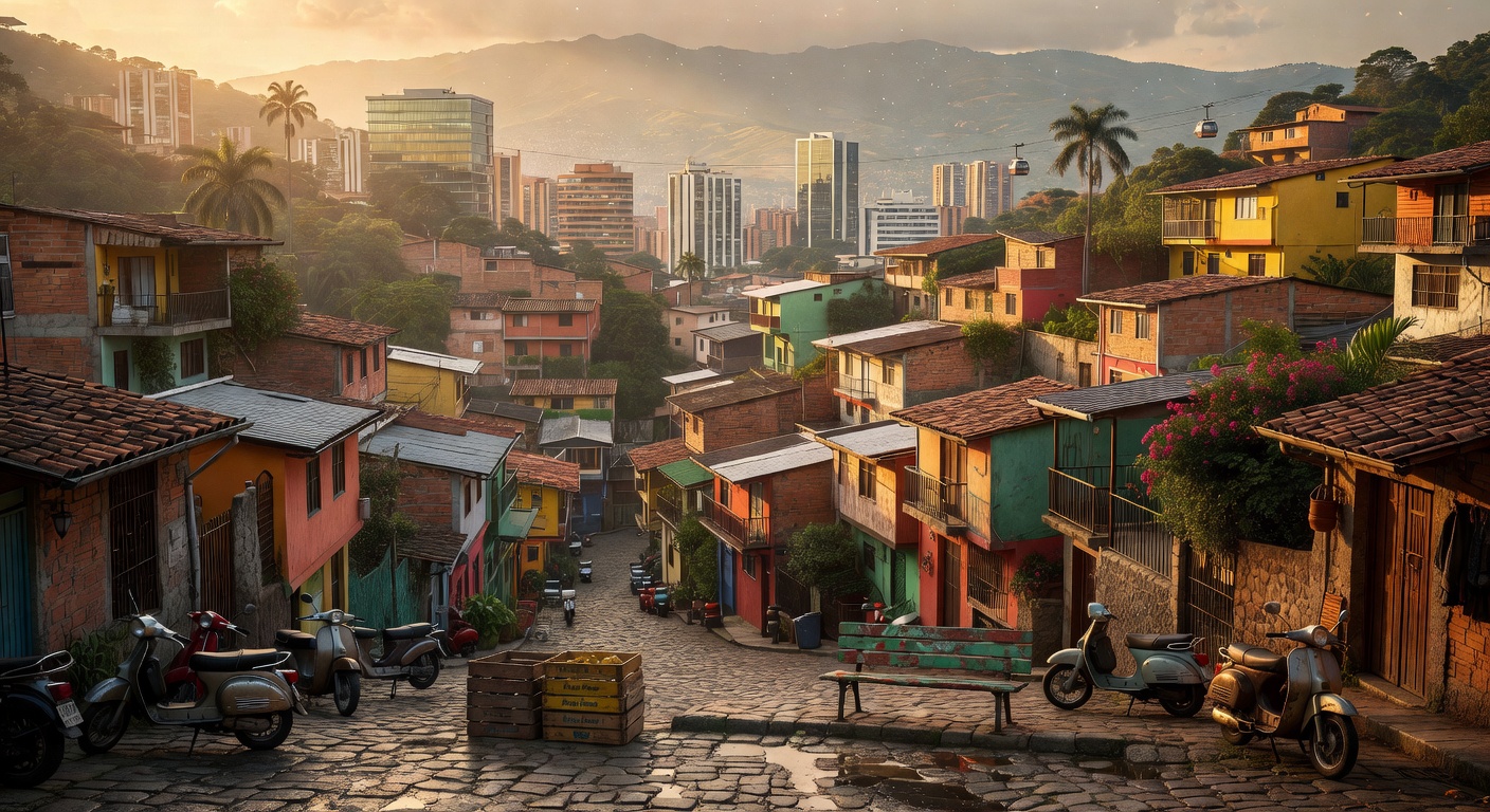 warm cinematic urban / travel light, no people in foreground, no text overlay