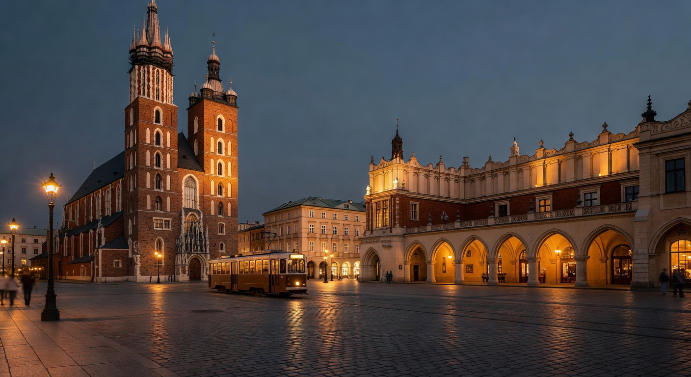 warm cinematic urban / travel light, no people in foreground, no text overlay