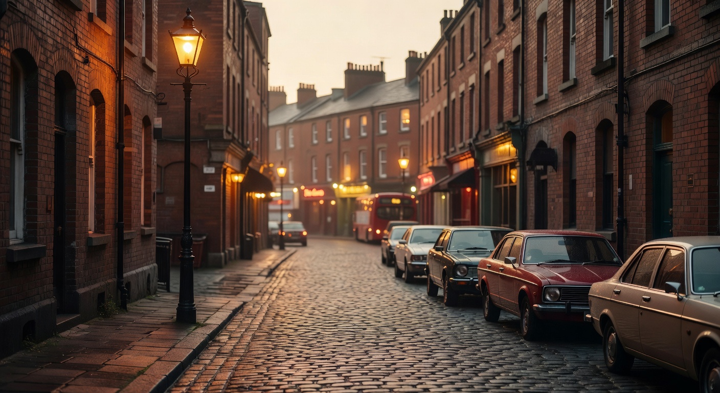 warm cinematic urban / travel light, no people in foreground, no text overlay