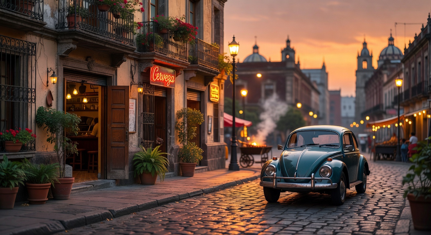 warm cinematic urban / travel light, no people in foreground, no text overlay