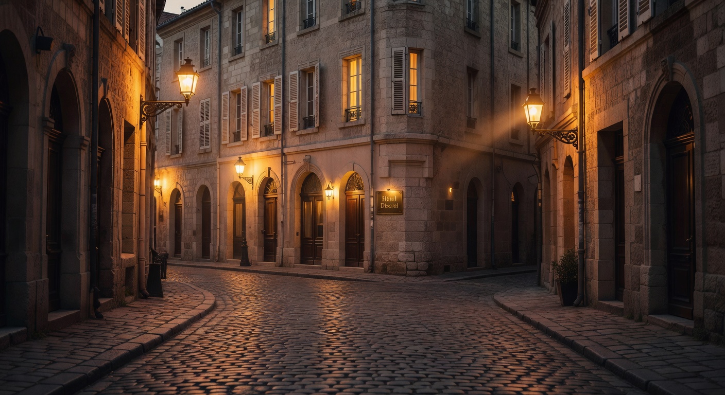 warm cinematic urban / travel light, no people in foreground, no text overlay
