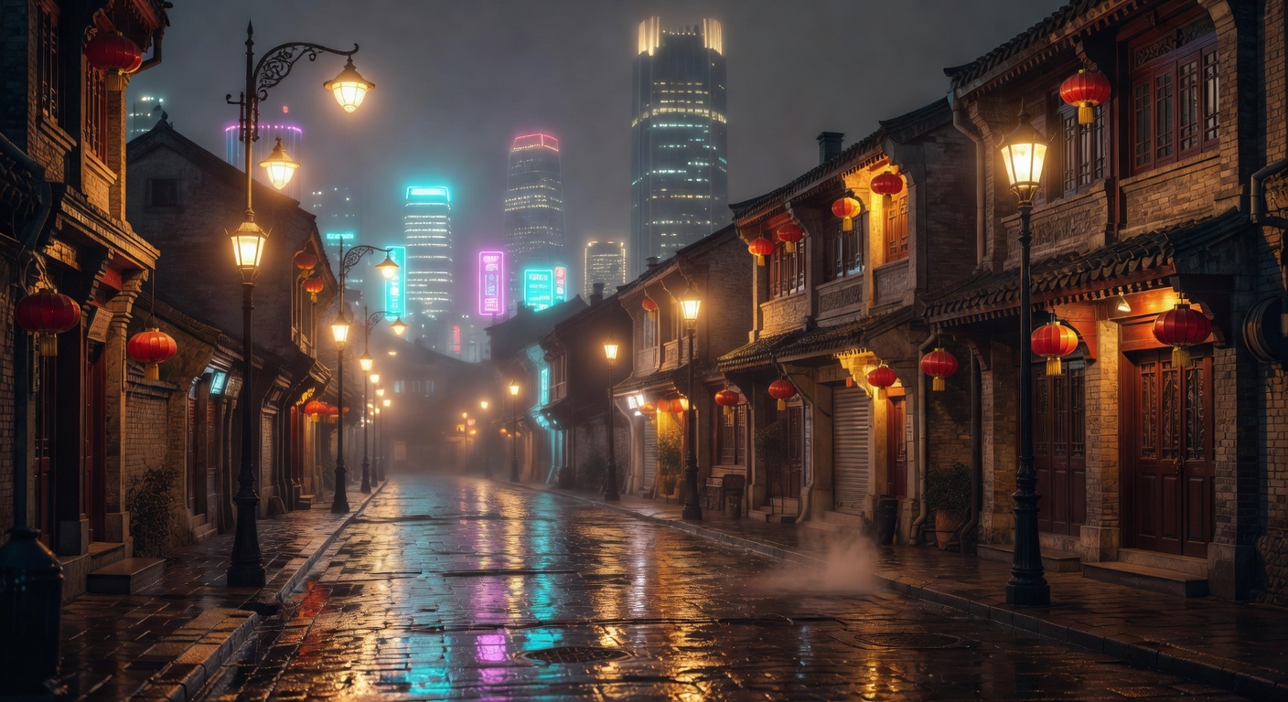 warm cinematic urban / travel light, no people in foreground, no text overlay