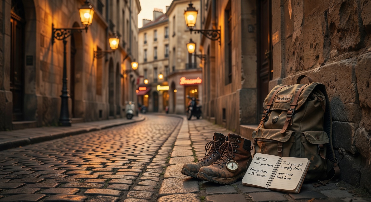 warm cinematic urban / travel light, no people in foreground, no text overlay