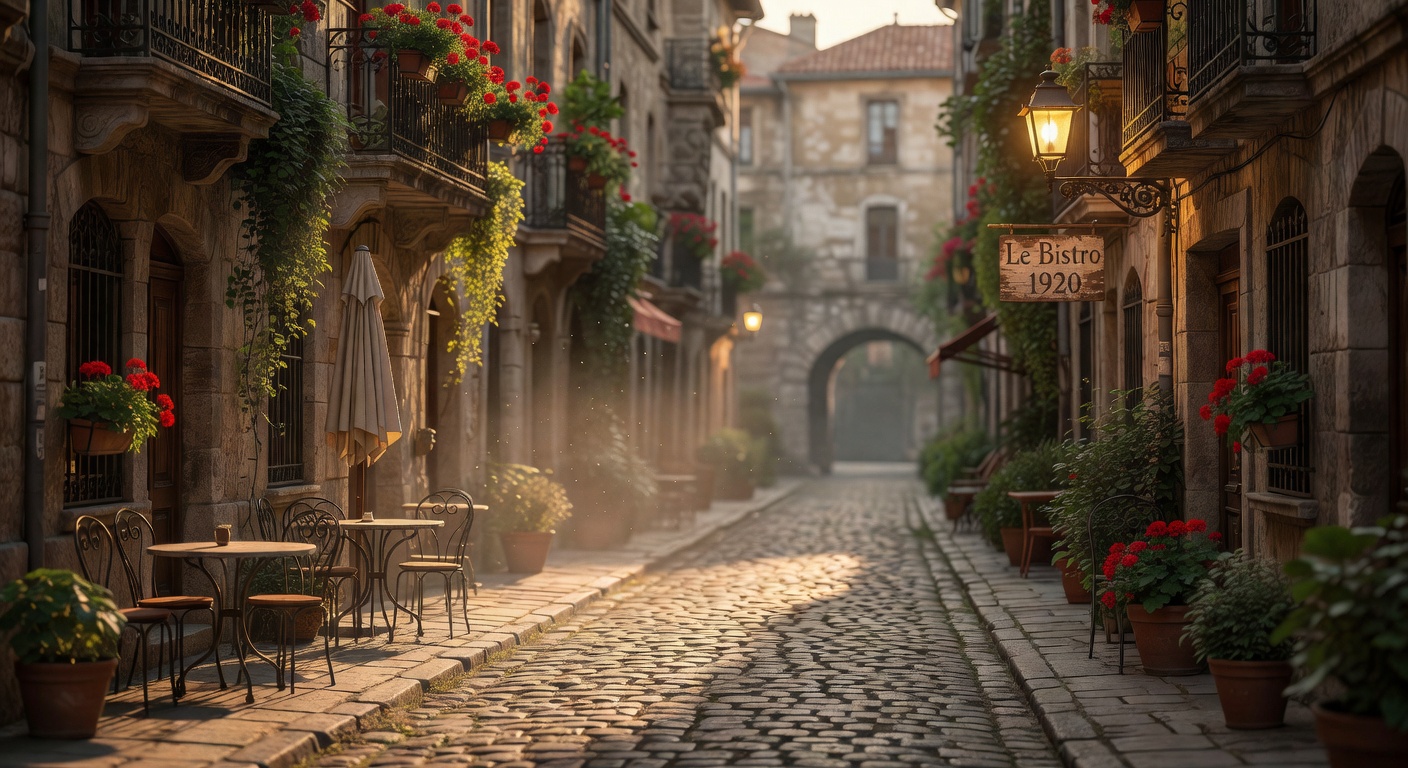 warm cinematic urban / travel light, no people in foreground, no text overlay