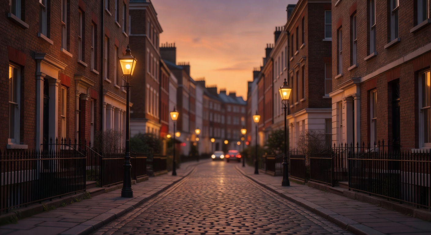 warm cinematic urban / travel light, no people in foreground, no text overlay