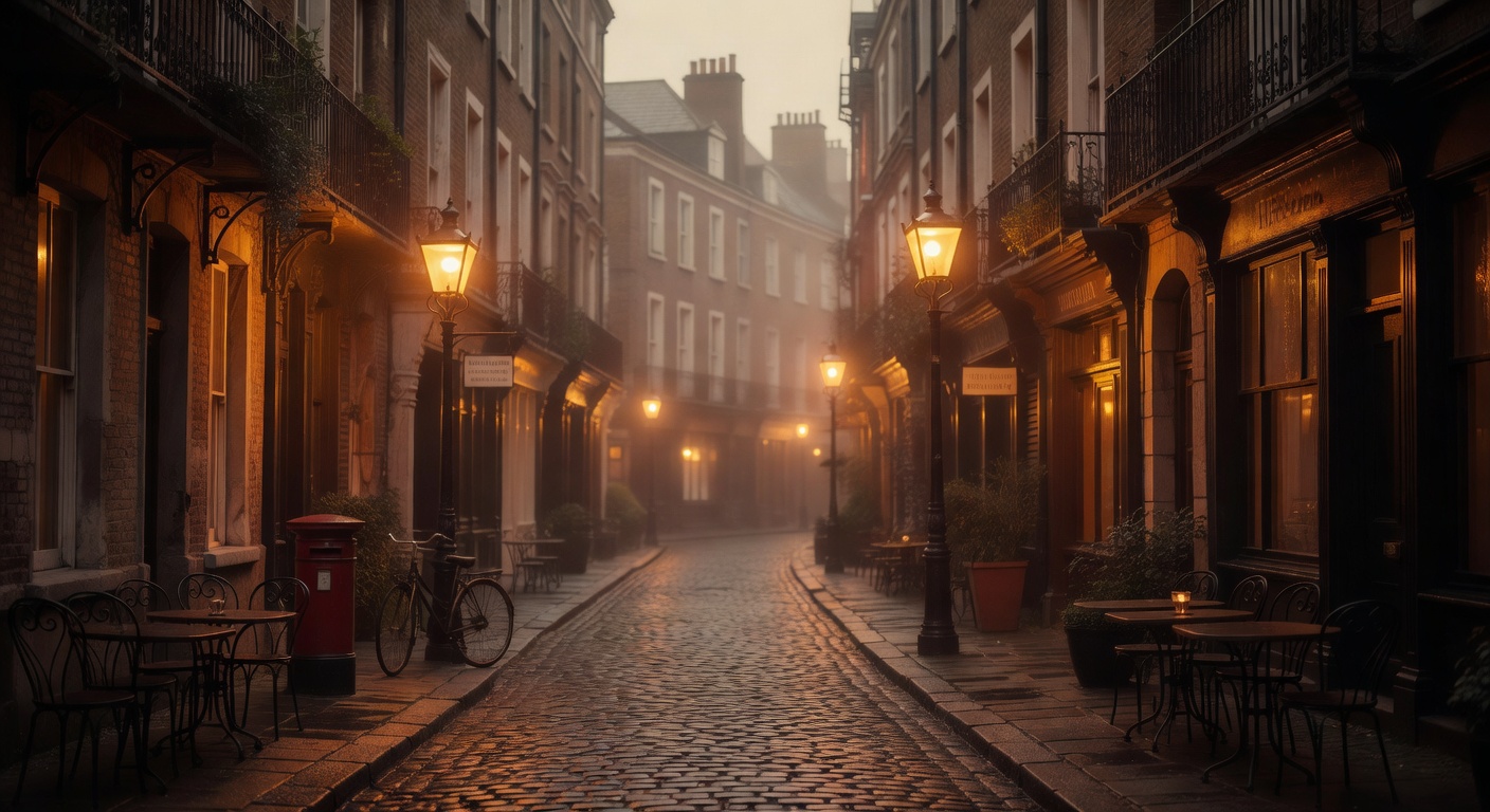 warm cinematic urban / travel light, no people in foreground, no text overlay