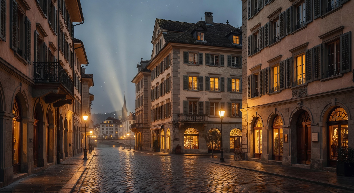 warm cinematic urban / travel light, no people in foreground, no text overlay