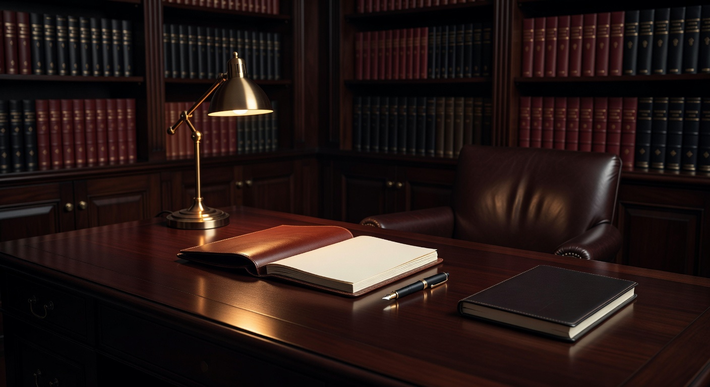 warm desk light, sophisticated dark aesthetic, no text overlay