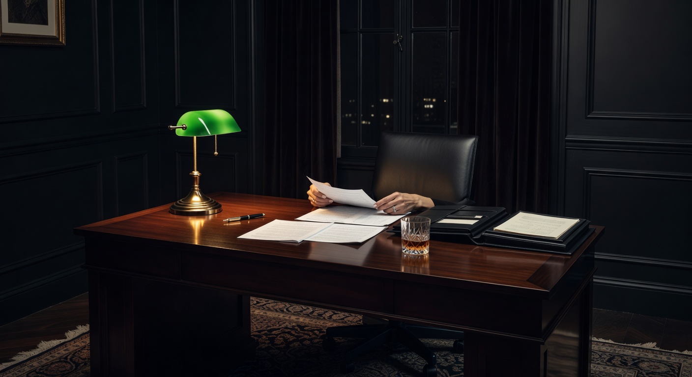 warm desk light, sophisticated dark aesthetic, no text overlay