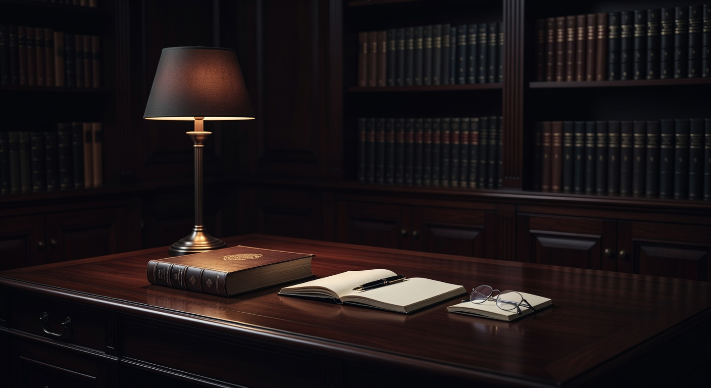 warm desk light, sophisticated dark aesthetic, no text overlay