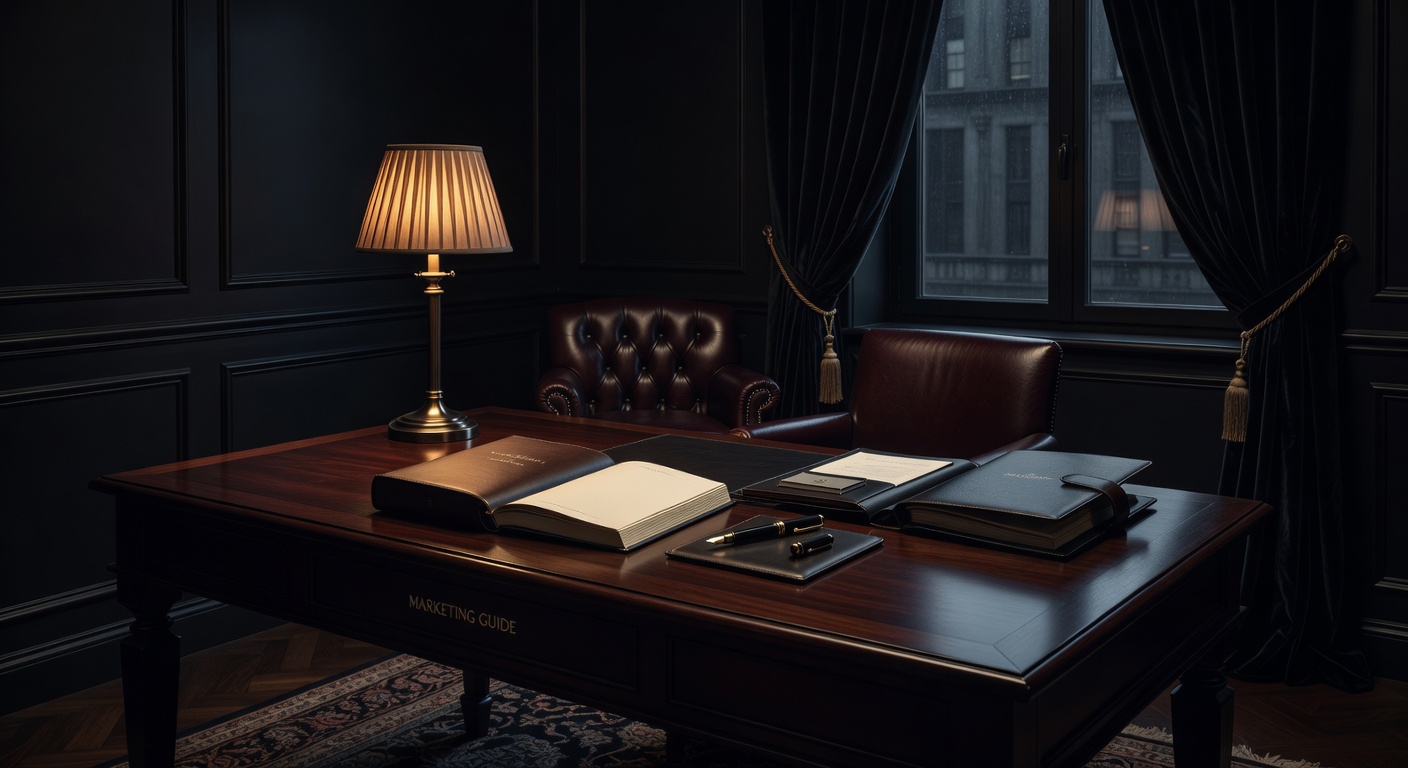 warm desk light, sophisticated dark aesthetic, no text overlay