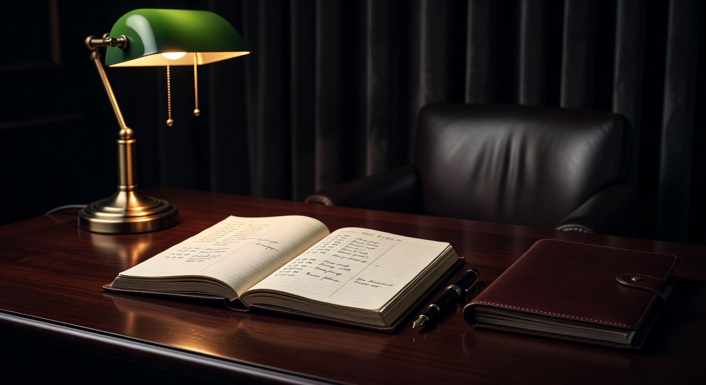 warm desk light, sophisticated dark aesthetic, no text overlay