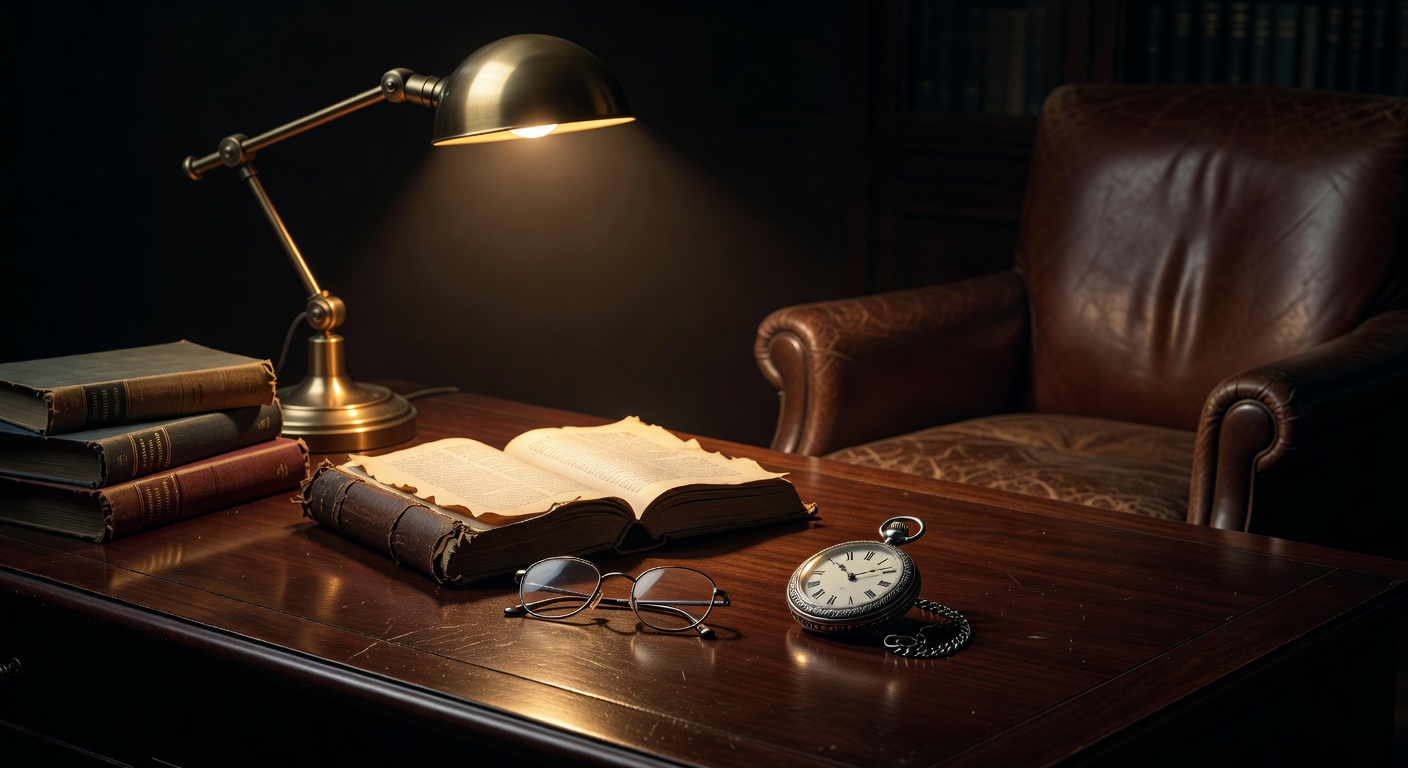 warm focused desk lamp lighting, sophisticated, no text overlay