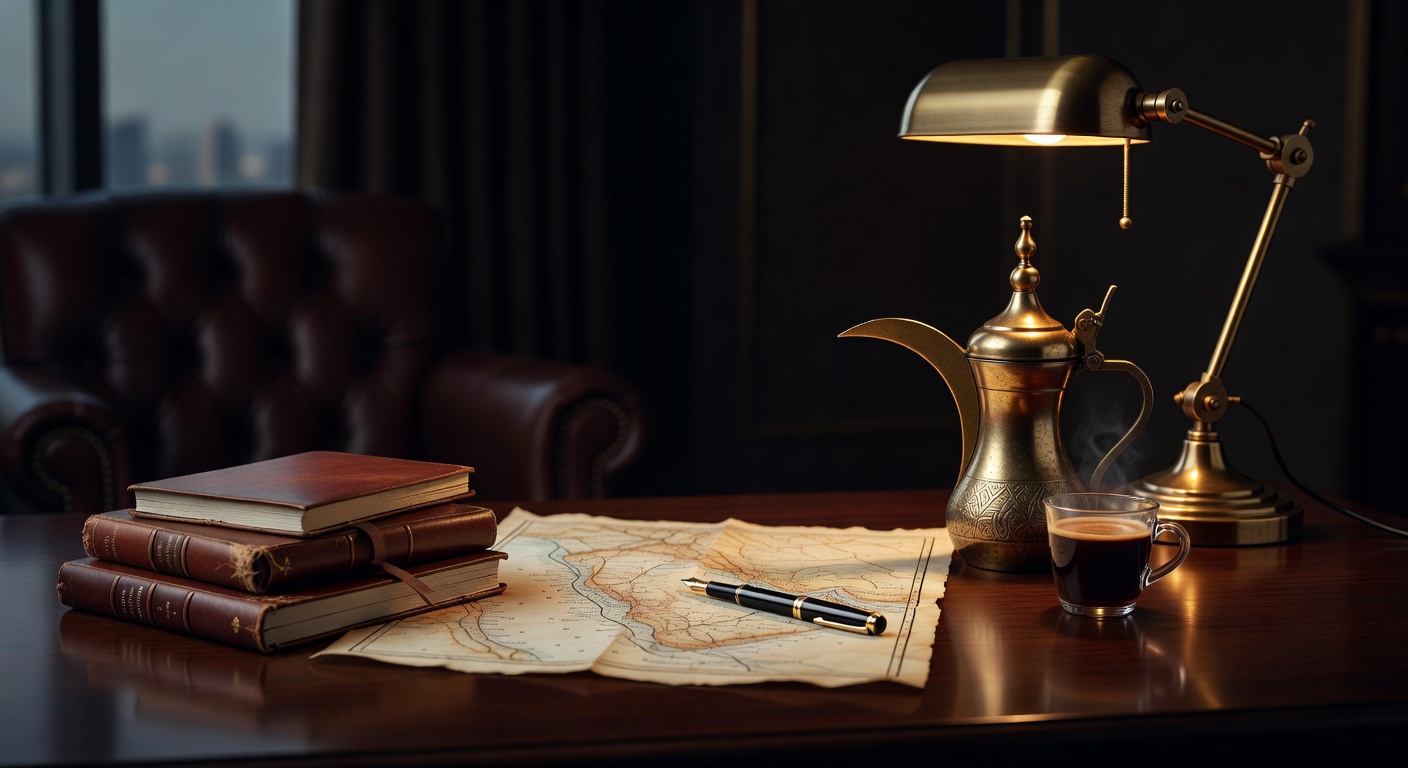 warm focused desk lamp lighting, sophisticated, no text overlay