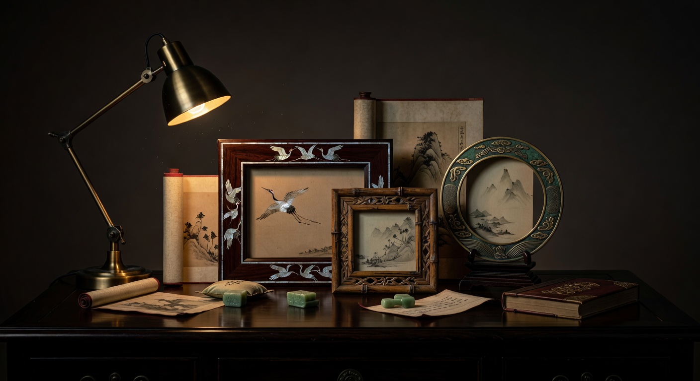 warm focused desk lamp lighting, sophisticated, no text overlay