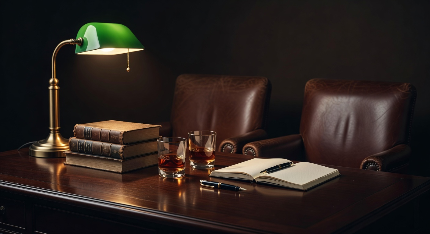 warm focused desk lamp lighting, sophisticated, no text overlay