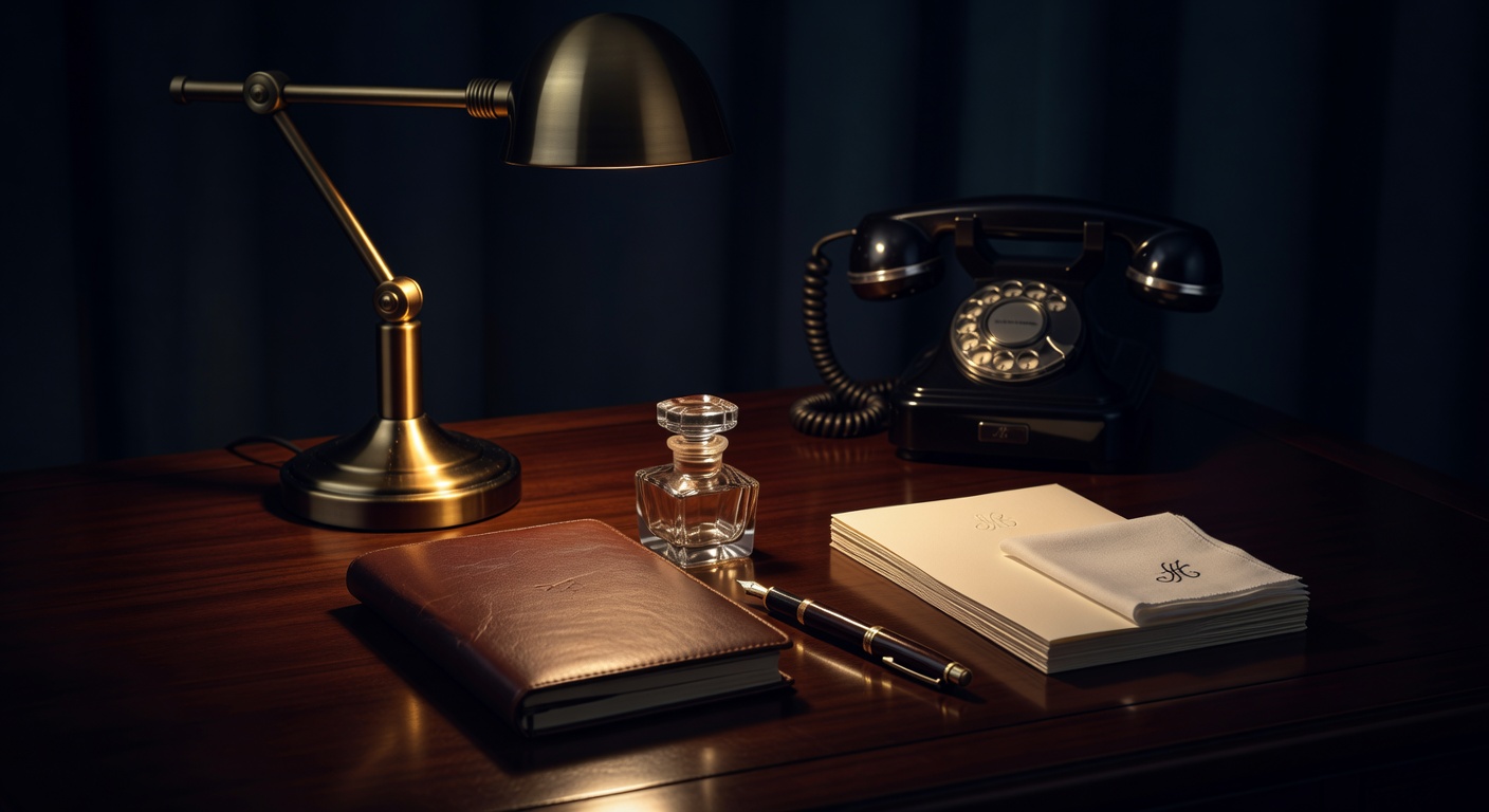 warm focused desk lamp lighting, sophisticated, no text overlay