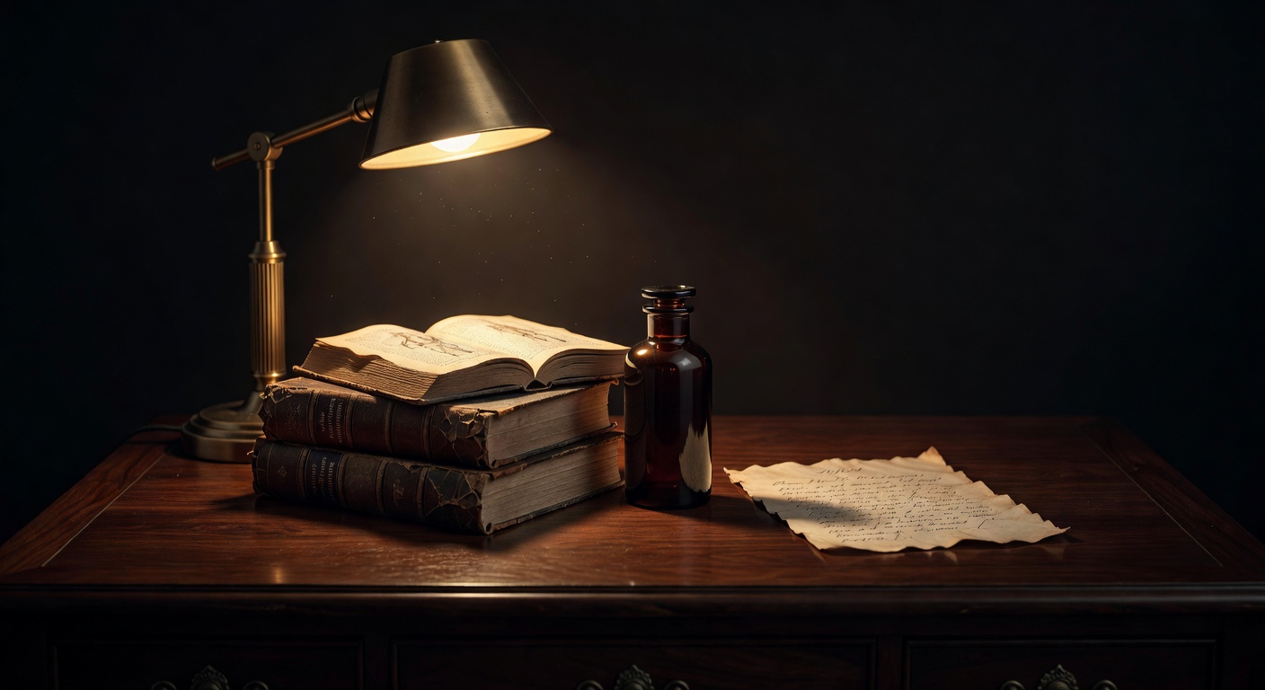 warm focused desk lamp lighting, sophisticated, no text overlay