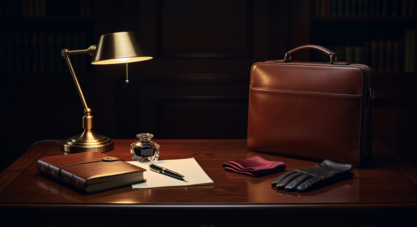 warm focused desk lamp lighting, sophisticated, no text overlay