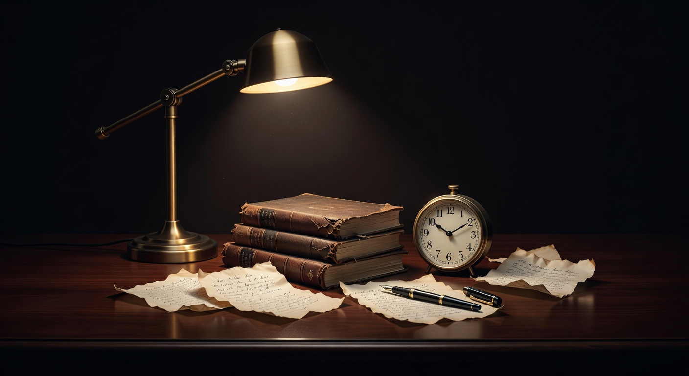 warm focused desk lamp lighting, sophisticated, no text overlay