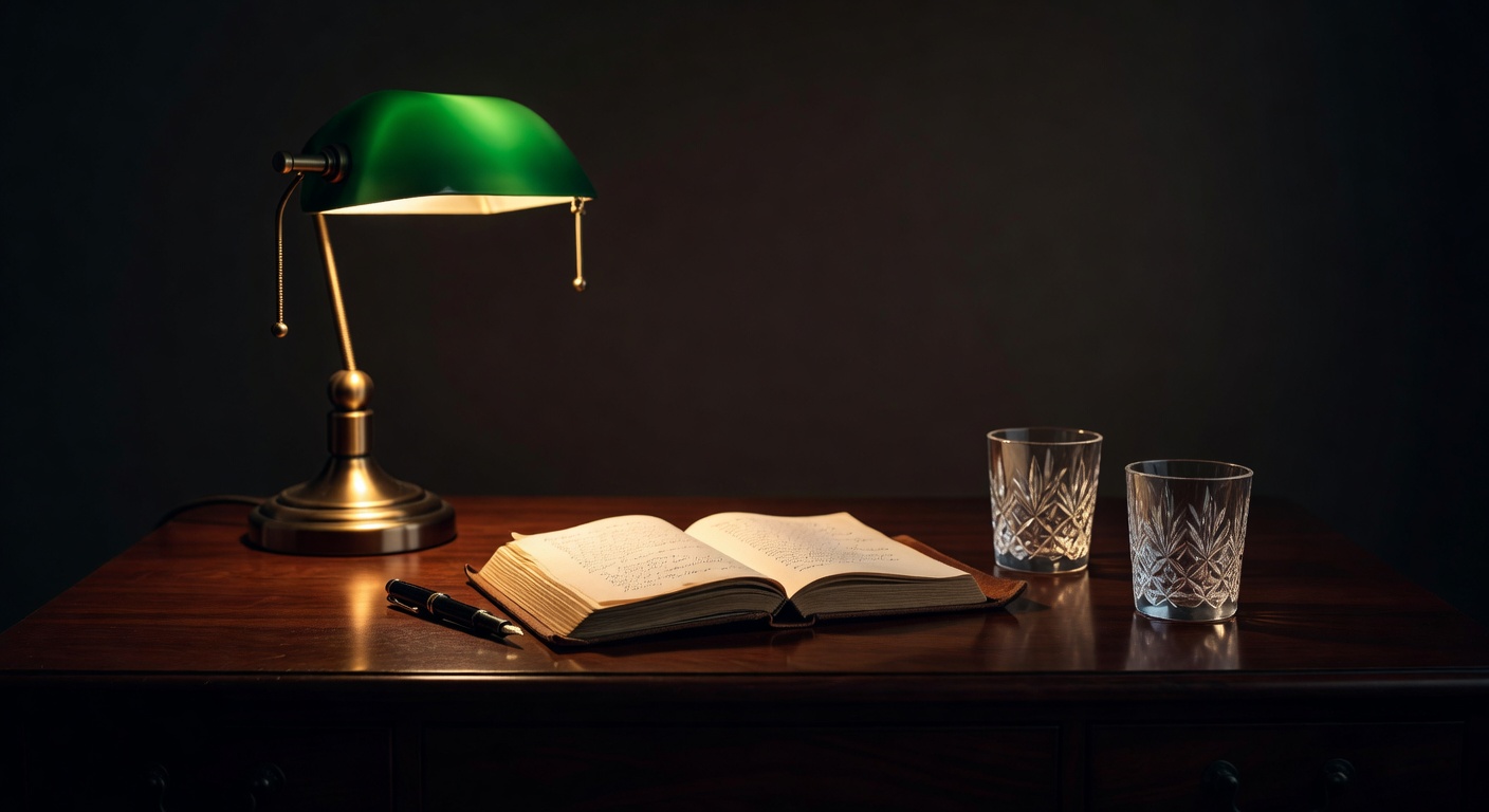 warm focused desk lamp lighting, sophisticated, no text overlay