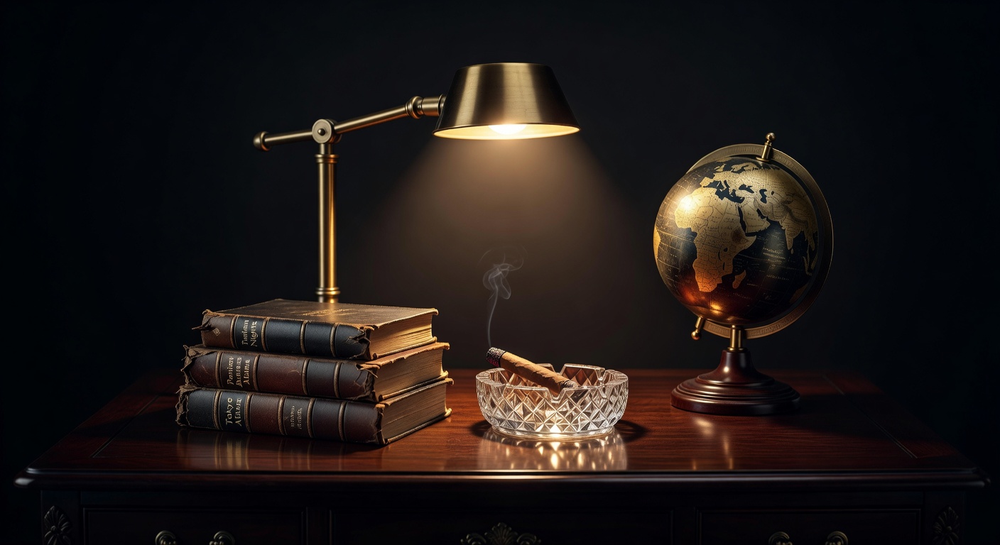 warm focused desk lamp lighting, sophisticated, no text overlay
