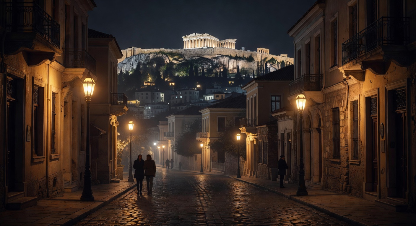 warm urban street lights, cinematic, no text overlay