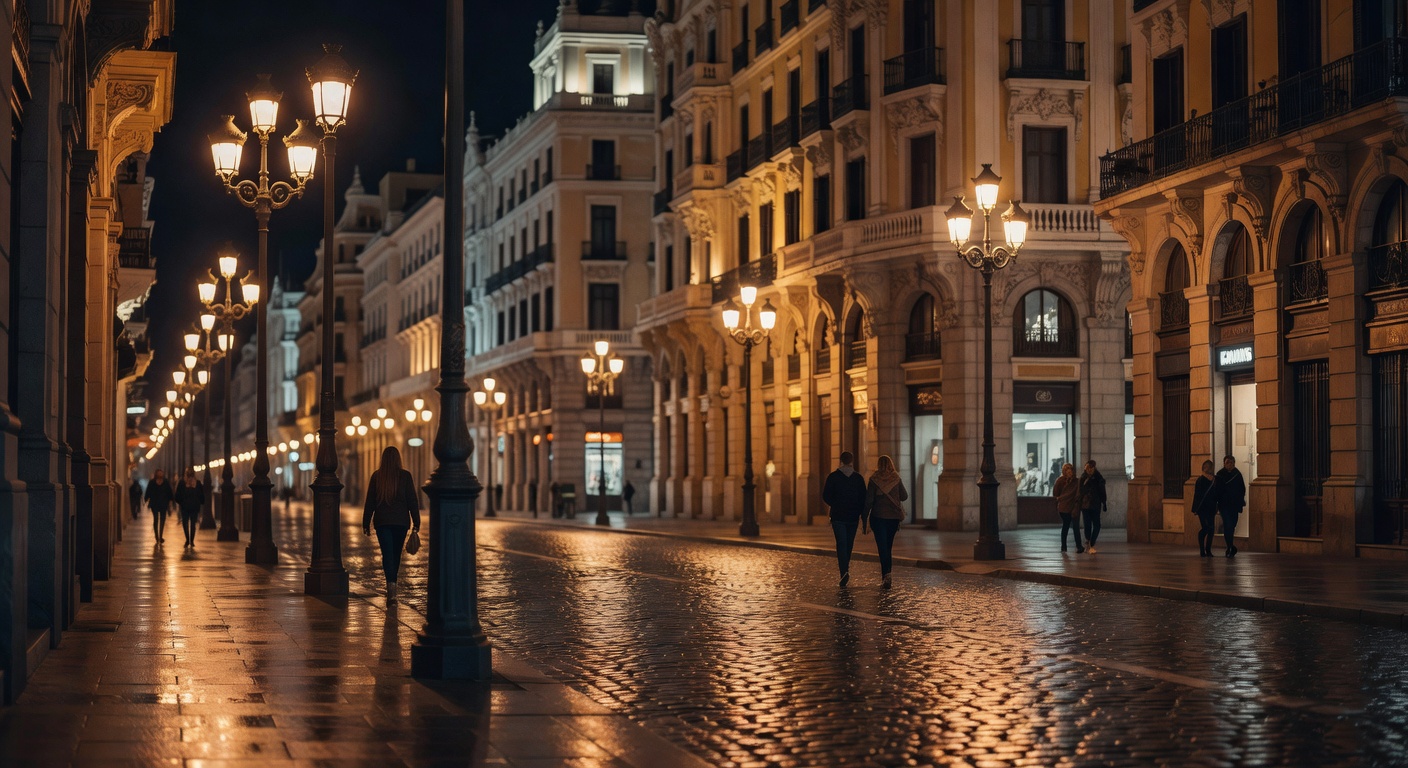 warm urban street lights, cinematic, no text overlay