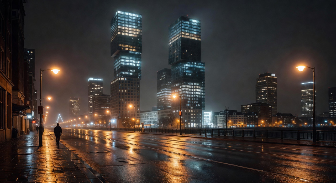 warm urban street lights, cinematic, no text overlay