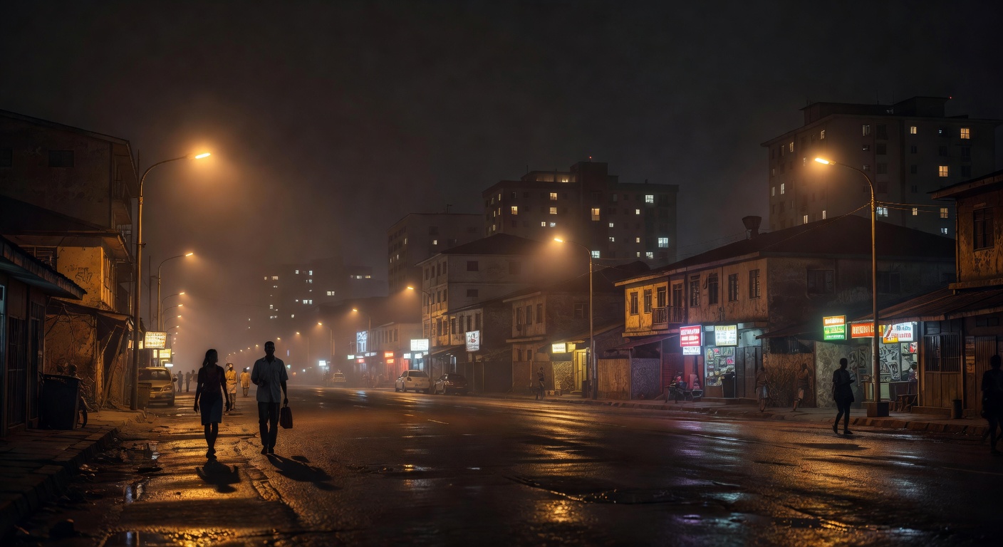 warm urban street lights, cinematic, no text overlay