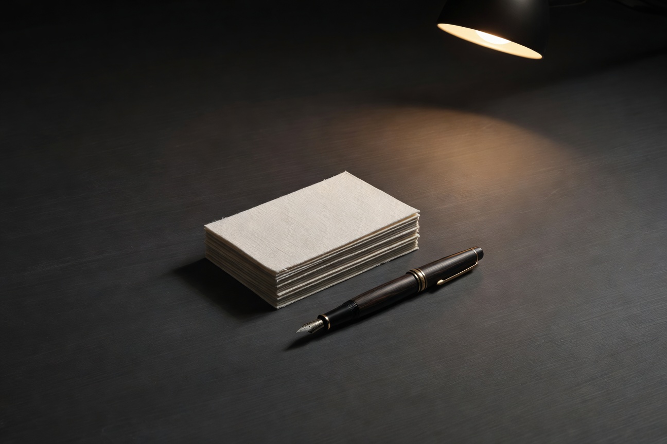 dark surface with warm focused light, sophisticated minimal composition, no text overlay