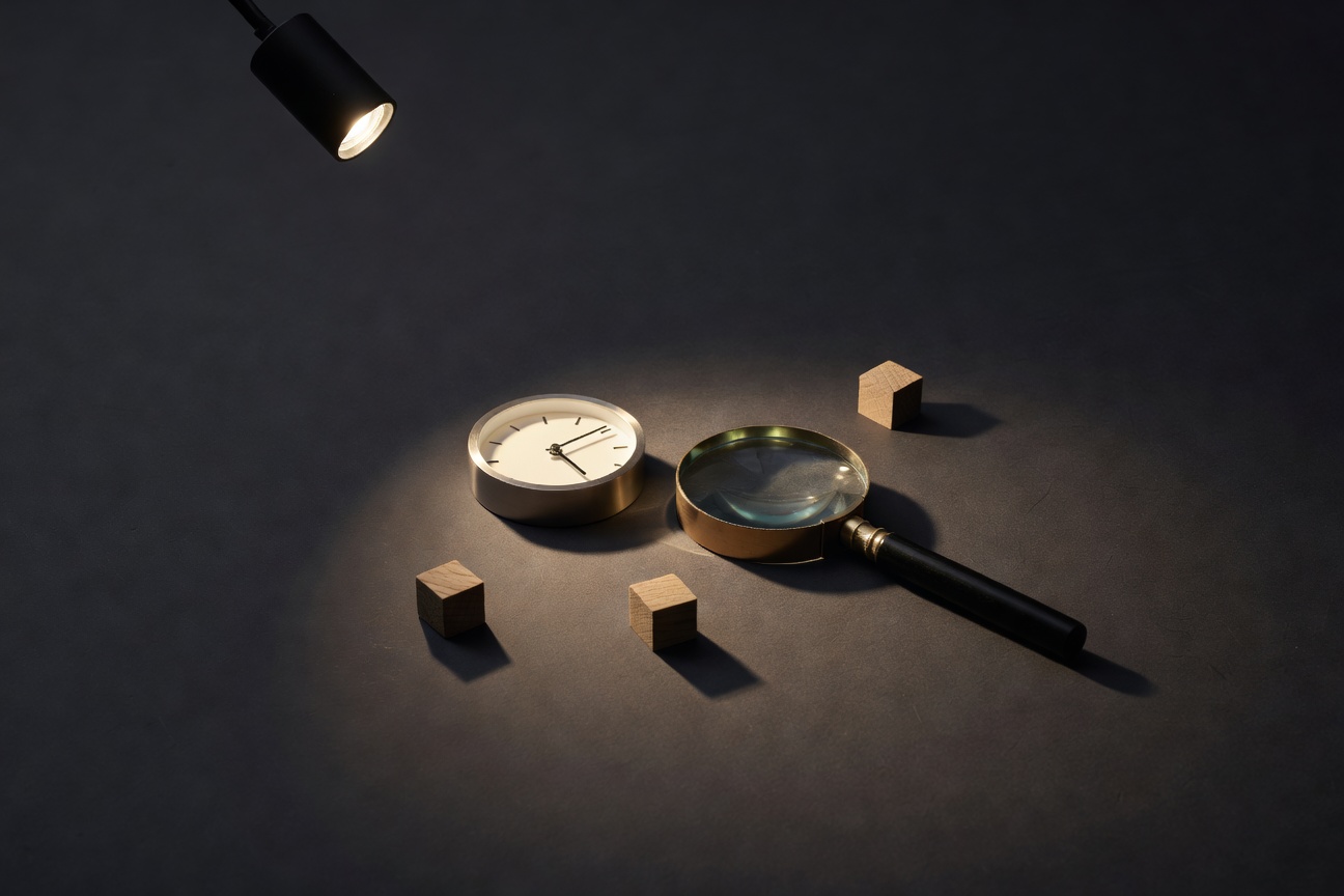 dark surface with warm focused light, sophisticated minimal composition, no text overlay