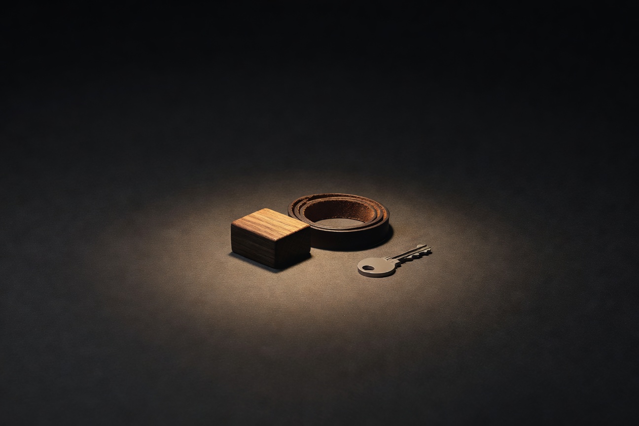 dark surface with warm focused light, sophisticated minimal composition, no text overlay