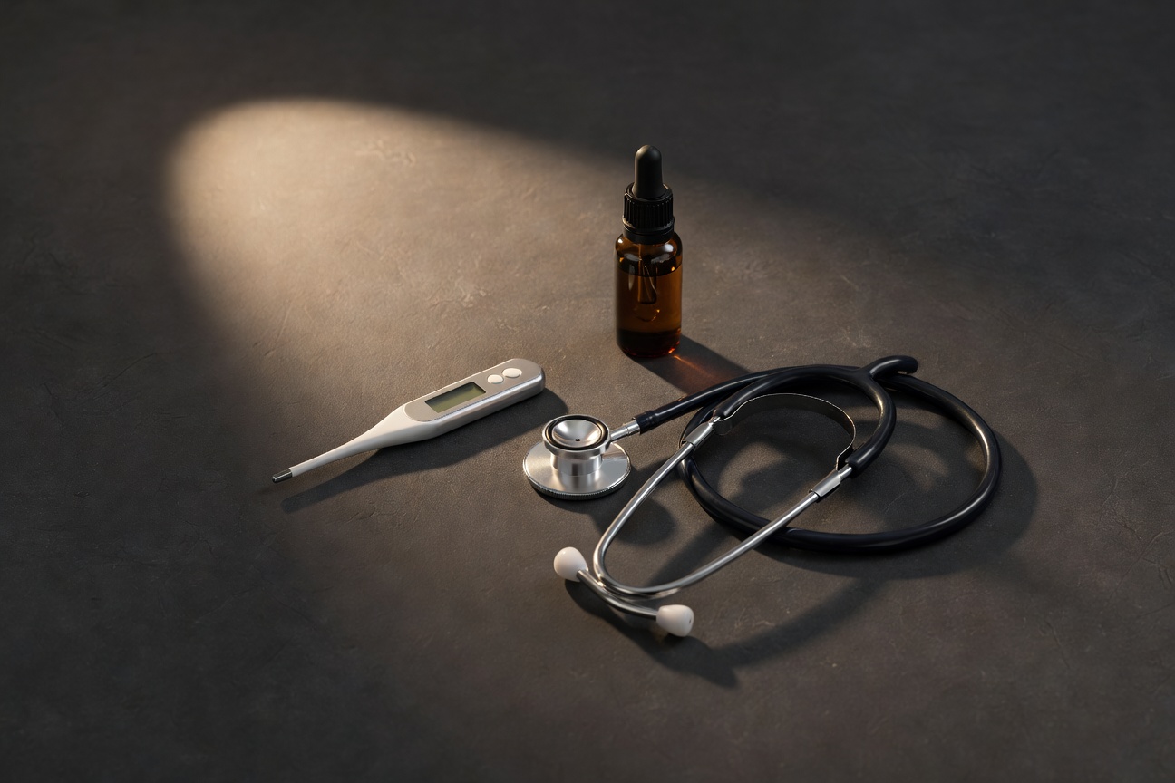 dark surface with warm focused light, sophisticated minimal composition, no text overlay