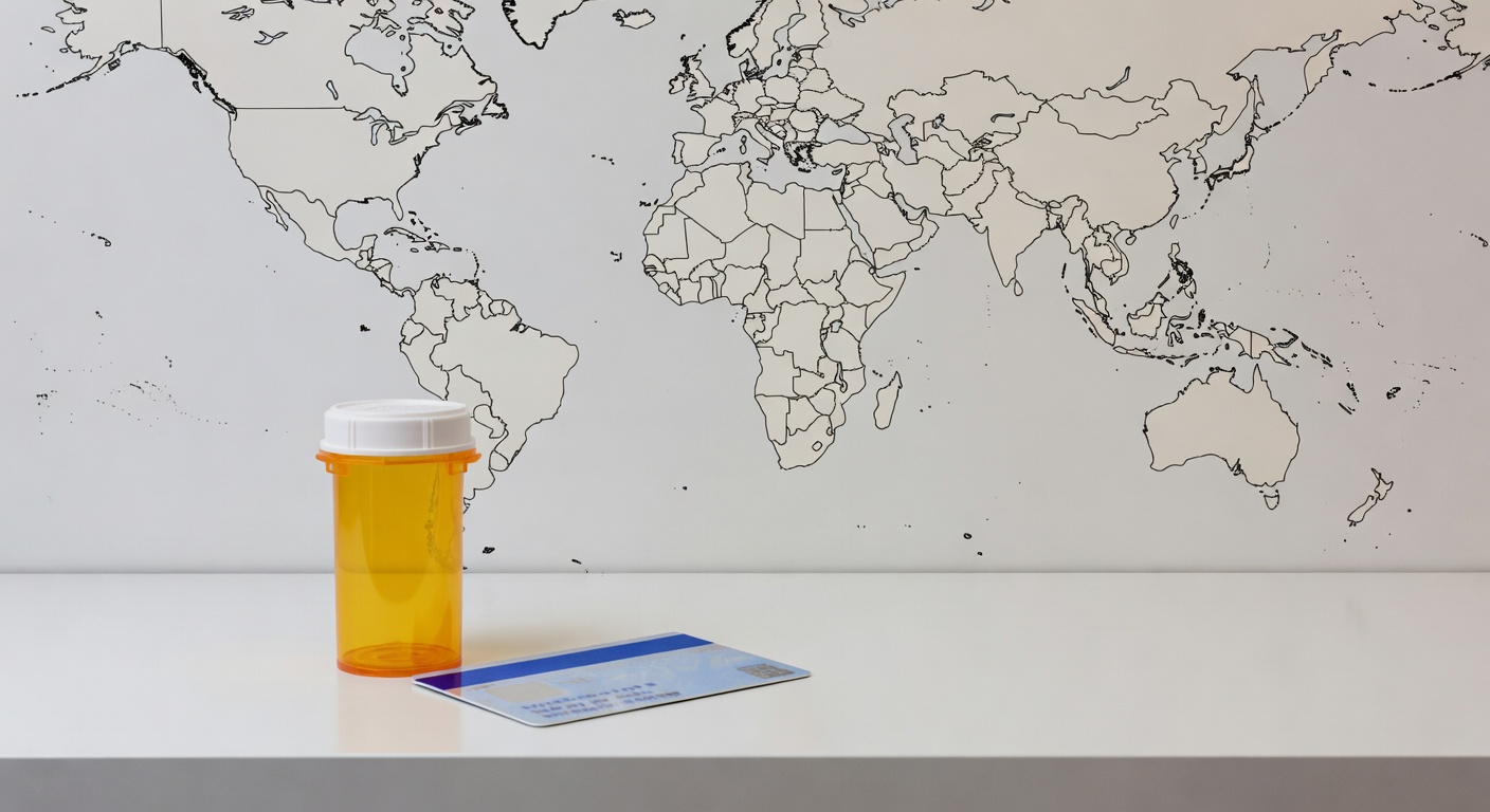 health card, world map background, soft clinical lighting, no text