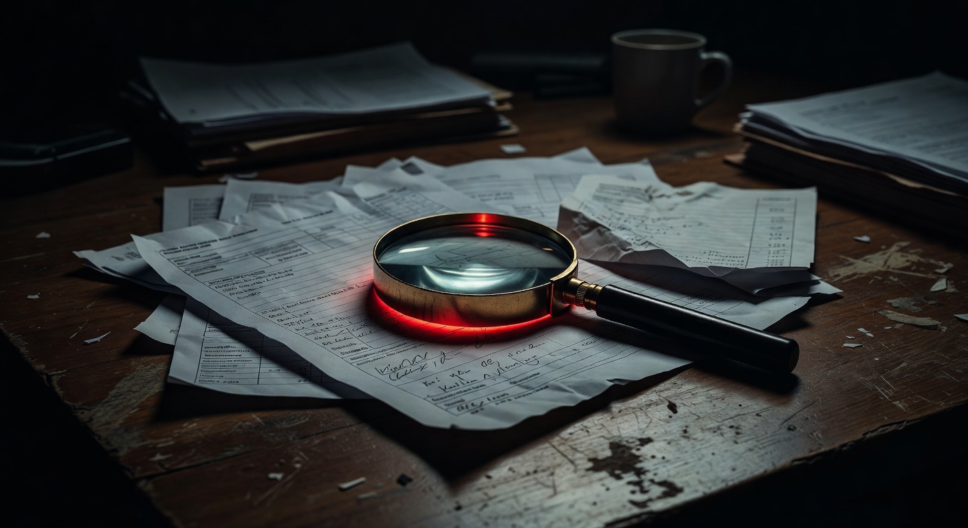 red warning glow, fraud detection theme, no text