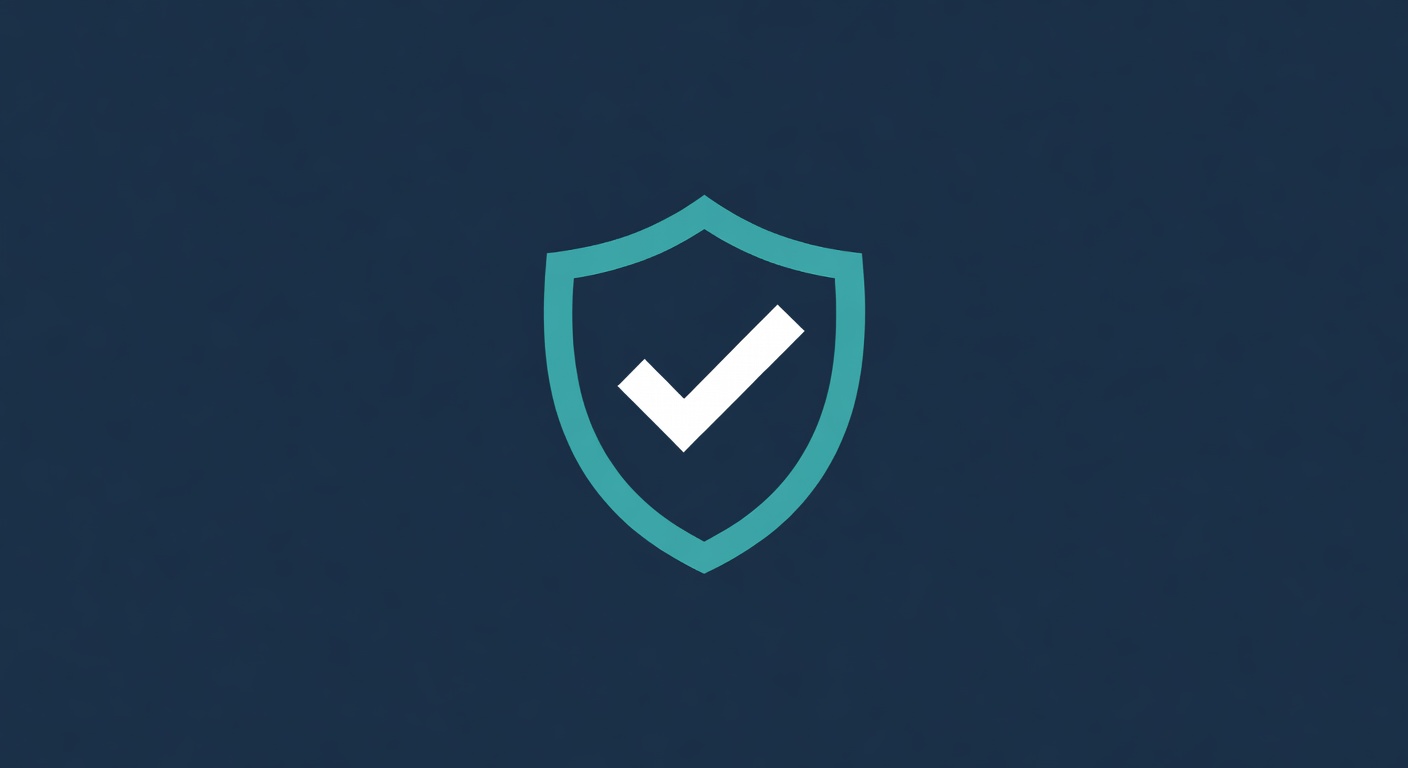 dark navy background with teal accent, minimalist vector aesthetic, no text